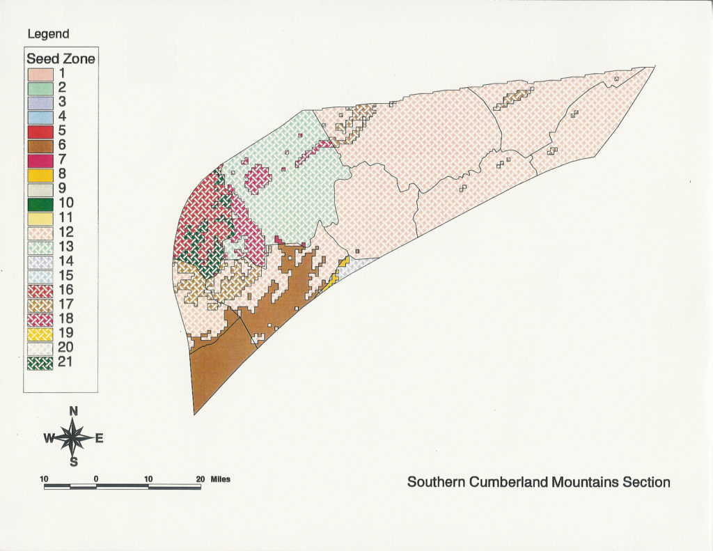 Southern Cumberland Mountains Section - Seed Zones