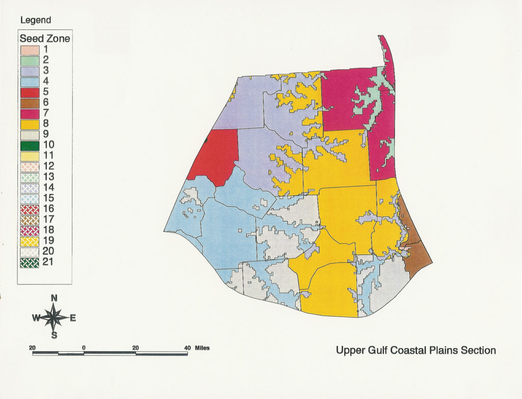 Upper Gulf Coastal Plains Section - Seed Zones