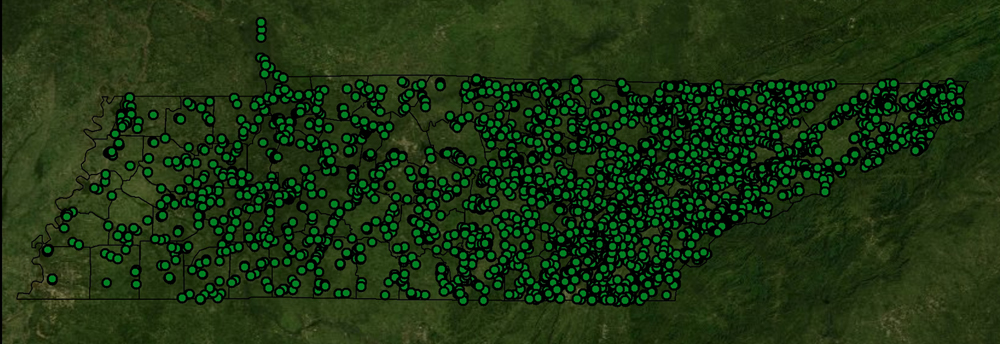 Map of all data collection sites