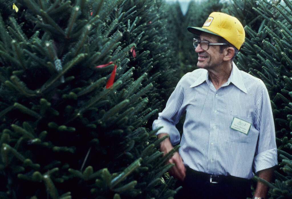 Dr. Martin Bronson amongst firs